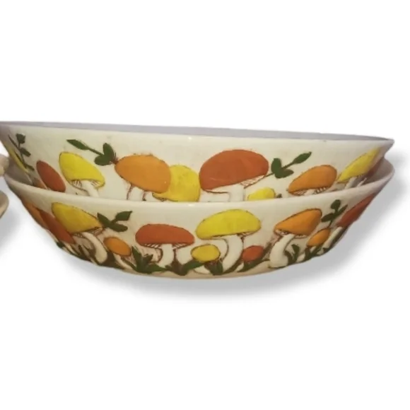 5pc Arnels Mushroom 10.5” Dinner Plates Handmade Ceramic Pottery Cottage Core - Picture 9 of 11